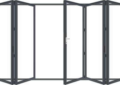 Style 523 Bi Folding Door 3 doors opening right 2 to the left