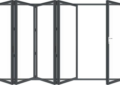 Style 541 Bi Folding Door 1 door opening right and 4 to the left
